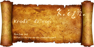 Kroó Áron névjegykártya